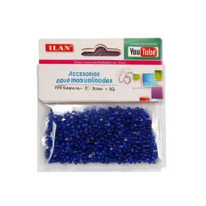 Accessori in diamante Ilan, perline in resina luminosa blu da 3 mm per la creazione di gioielli artigianali, confezione da 5 g - Product Image 2