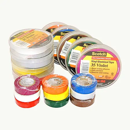 3M 35絶縁テープPVC素材電気テープ青、白、赤、黄、オレンジ、黒電気テープ