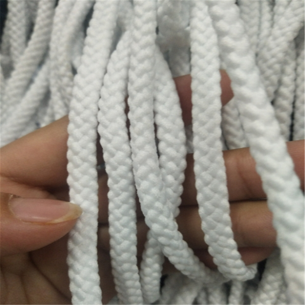 High Strength White Polyester Cord 8 Strands Cord 6mm Braided Rope