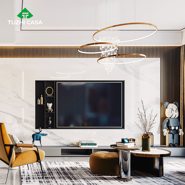Luxury Living Room 100 Inch Modern Wooden TV Unit Stand with Extendable Panel Design Modular Storage