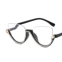 Cozysee, gafas ópticas de PC transparentes a la moda de lujo, montura de gafas con forma de ojo de gato para mujer, gafas para miopía para hombre, patrón Floral, 3 colores