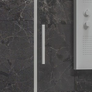 Kamalu KLA4000B moderna porta doccia scorrevole 150 cm colore bianco 6 mm vetro 200h altezza 10mm spessore alluminio per il bagno Hotel - Product Image 4