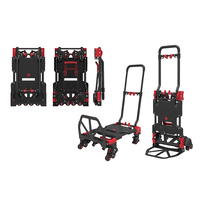 Chariot à main pliable de haute qualité 2 en 1, 8 roues, convertible, multifonctionnel, chariot à main pour déplacer des bagages