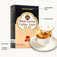 Café instantané sans sucre à la noix de coco et au Reishi, saveur fruitée, Arabica, 165g, 11 sachets, vente en gros, OEM, directement de l'usine