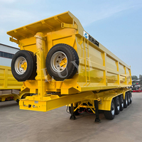 Semi-remorque benne basculante arrière en U LUYI de haute qualité, 3 à 6 essieux, capacité de 40 à 45 mètres cubes, en acier, avec une charge utile de 40 à 80 tonnes