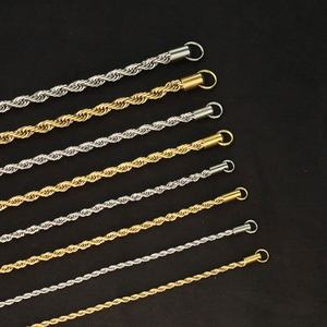 Water Resistant <b>14k</b> 18k <b>Gold</b> Plated 316l Stainless Steel Custom Necklace Twist <b>Chain</b> Necklace for Women - Product Image 4