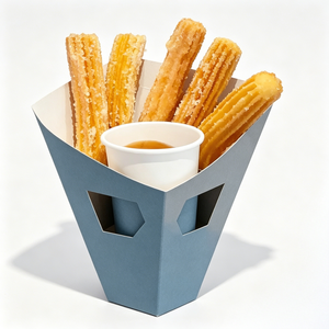 Caja <span class=keywords><strong>para</strong></span> Churros, Comida Callejera, Food Truck, Festival, Papas Fritas, Aros de Cebolla, Snack Dulce, Caja Desechable <span class=keywords><strong>para</strong></span> Churros al por Mayor - Product Image 2