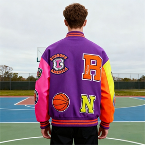 Chaqueta de Béisbol de Diseño Nuevo, Fabricante OEM, Chaqueta Universitaria Personalizada, Chaqueta Bordada de Talla Grande - Product Image 4