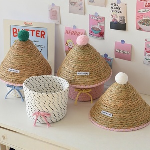 Boîte <span class=keywords><strong>de</strong></span> <span class=keywords><strong>rangement</strong></span> créative en coton tissé anti-poussière avec couvercle, panier <span class=keywords><strong>de</strong></span> bureau en tissu, organisation pour table d'appoint, décoration intérieure - Product Image 1