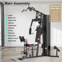 Máquina de Gimnasio Integrada para el Hogar MaiBu Fit MB-8000, Ejercicio de Cuerpo Completo, Piernas, Espalda, Hombros, Tríceps, Brazos, Portátil, para Uso Doméstico, Culturismo