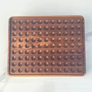 Plateau de présentation de bijoux en bois massif, noyer noir d'Amérique du Nord, 5 porte-gobelets pour le rangement et la présentation de bracelets et de perles - Product Image 3