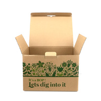 Caja de Cartón Kraft con Tapa Plegable y Estampado Floral Verde Personalizada al por Mayor, Precio de Fábrica, Embalaje de Cartón Reciclable para Kits de Semillas de Plantas