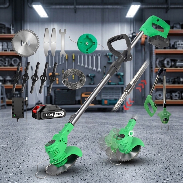 DIY Agricultural Machinery Cordless Electric Weed Eater 850W 20V 2.0Ah Battery Included Telescopic Folding Handle