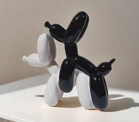 Sculpture abstraite de chien ballon - Statue d'art unique en résine pour la décoration de la maison, du bureau ou du bureau à domicile
