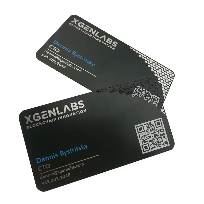 स्वनिर्धारित निजीकृत लक्जरी कार्ड काले धातु व्यापार कार्ड