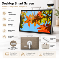 Monitor Portátil Inteligente con Pantalla Táctil de 27/24 Pulgadas, Android 15, FHD 1080P, Batería Integrada, Cámara de 13MP, Pantalla Inalámbrica para el Hogar