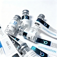 Étiquettes d'étanchéité holographiques personnalisées texturées anti-effraction à forte adhérence pour flacons de recharge de peptides de 3 ml
