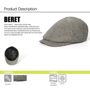 Gavroche chapeau hommes béret gris foncé célébrité casquettes Vintage Peaky irlandais bunnet tsby plat casquette à visière