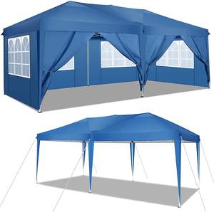 Carpa <span class=keywords><strong>de</strong></span> Jardín Plegable Impermeable <span class=keywords><strong>de</strong></span> 3x6 Metros con 6 Paredes Laterales, Protección UV 50+, Altura Ajustable - Product Image 1