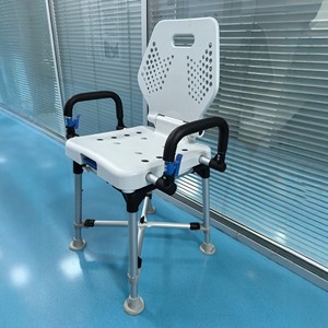Folding Shower Chair With Armrests <b>Adjustable</b> <b>Height</b> Non Slip <b>Stool</b> For Elderly And Pregnant Women Bathroom Safety Equipment - Product Image 2