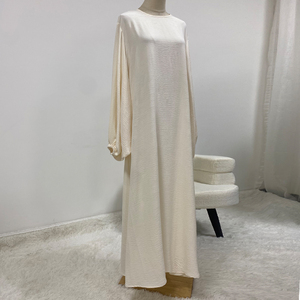 con maniche a sbuffo semplice colore semplice modesto <span class=keywords><strong>donna</strong></span> <span class=keywords><strong>donna</strong></span> <span class=keywords><strong>donna</strong></span> <span class=keywords><strong>donna</strong></span> <span class=keywords><strong>donna</strong></span> <span class=keywords><strong>donna</strong></span> <span class=keywords><strong>donna</strong></span> libera ogni giorno abaya - Product Image 4