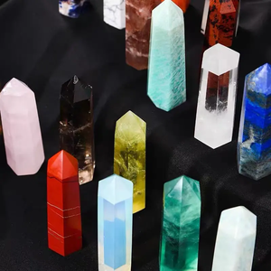Vente en gros de diverses baguettes de cristal naturel, obélisques de guérison, tours de pierres précieuses en cristal, disponibles en plusieurs matériaux - Product Image 3