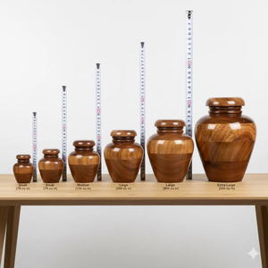 Urna Funeraria de Madera Estilo Antiguo con Superficie Pulida Redonda, Urna para Cenizas Humanas, Oferta Especial 2026 - Product Image 6