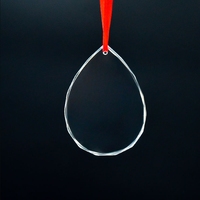 Pendentif en cristal transparent en forme de goutte, peut être utilisé pour la décoration de l'arbre de Noël ou pour l'impression et la gravure DIY