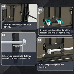 Flush Valve Mounting Frame Black <b>Plastic</b> Wall-Mounted with Screws and <b>Rods</b> - Product Image 4