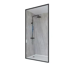 Hot sale bathroom shower cabin 8mm aluminum fixed glass partition separate toilet design
