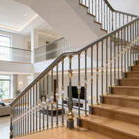 Balustres d'escalier en métal gris de luxe, de haute qualité, en alliage d'aluminium, pour balcons de villas - Vente en gros