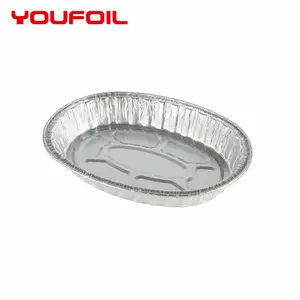 Oval Food Plates Disposable Aluminum Foil Pans For BBQ,Catering,Picnic, Takeout Food Container