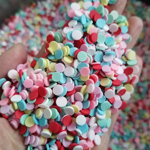 1 kg de confettis pour slime DIY, rouges, bleus, colorés, en forme de cercles, points, mélange de confettis, tranches d'argile polymère - Product Image 2