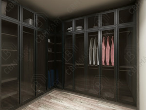 Garde-robe personnalisée en forme de U, vêtements, armoire, meubles de chambre à coucher, marche dans le placard, porte en verre, armoire - Product Image 2