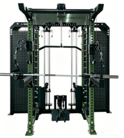 Máquina Smith Vertical Profesional 3 en 1 para Gimnasio en Casa y Entrenador Funcional con Cable Cruzado, Diseño que Ahorra Espacio para Entrenamiento de Cuerpo Completo