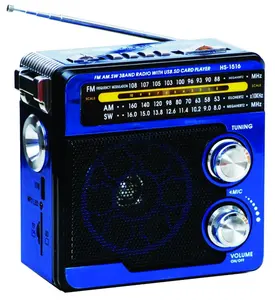 Radio FM/AM/SW Portable multifonction à 3 bandes avec lampe de poche usb/tf/sd Bluetooth