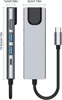 Base de Conexión para Disco Duro Multifunción SY 5 en 1: HDMI 4K, Ethernet 100M, Puertos USB 3.0 Tipo C para Computadora Portátil