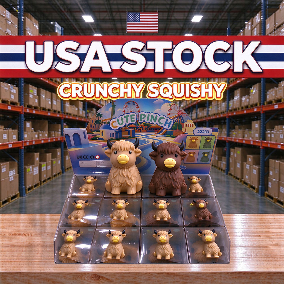USA Wholesale Cartoon Crunchy Squishy Highland Cow Cute Animal Cattle ...
