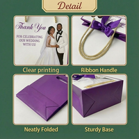 Sacs cadeaux personnalisés pour mariage avec ruban lavande et nœud, sacs cadeaux photo personnalisés pour les faveurs de fête de mariage 2026