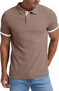 Chemises de golf pour hommes Polos décontractés à manches courtes en tricot gaufré pour hommes Polos actifs pour hommes - Product Image 5