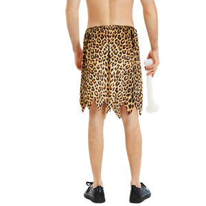 Disfraz de Halloween Carnaval Festival Fiesta Ropa Tarzán Primitivo Salvaje Hombre Vestido Estampado de leopardo Tigre Piel de leopardo Falda - Product Image 3