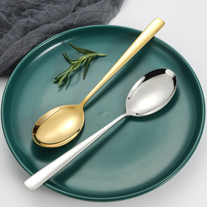 304 Stainless Steel <b>Serving</b> <b>Spoon</b> Thickened Long Handle Large Size For Restaurants And Hotels - Product Image 3