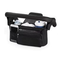 Sac de rangement multifonctionnel pour landau pour bébé Pochette détachable et pochette pour téléphone portable Sac organisateur pour landau en polyester durable