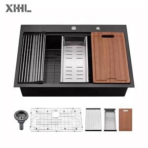 Produttore di lavelli 33x22 pollici Drop In lavelli In acciaio inossidabile Gunmetal Black Topmount Kitchen Sink - Product Image 2