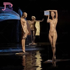 Decoración al aire libre Arte Fuente <span class=keywords><strong>de</strong></span> metal Estatuas <span class=keywords><strong>de</strong></span> hombre y mujer desnuda con fuente <span class=keywords><strong>de</strong></span> agua - Product Image 3