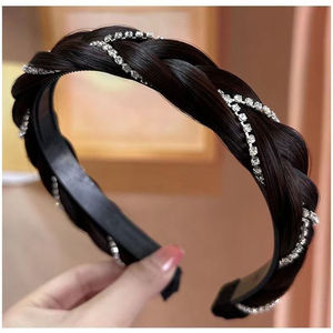 Serre-tête féerique 2025, nouveau style, perruque bandeau, pince à cheveux antidérapante pour femme, strass torsadés, accessoire de coiffure haut de gamme - Product Image 6