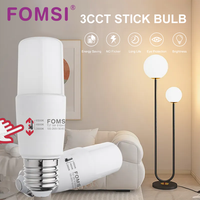 Ampoule LED FOMSI E27 220-240V 9W Dimmable Tricolore T37 Sans Scintillement Forme en T 3CCT 3000/4000/6000K Choix de Température de Couleur