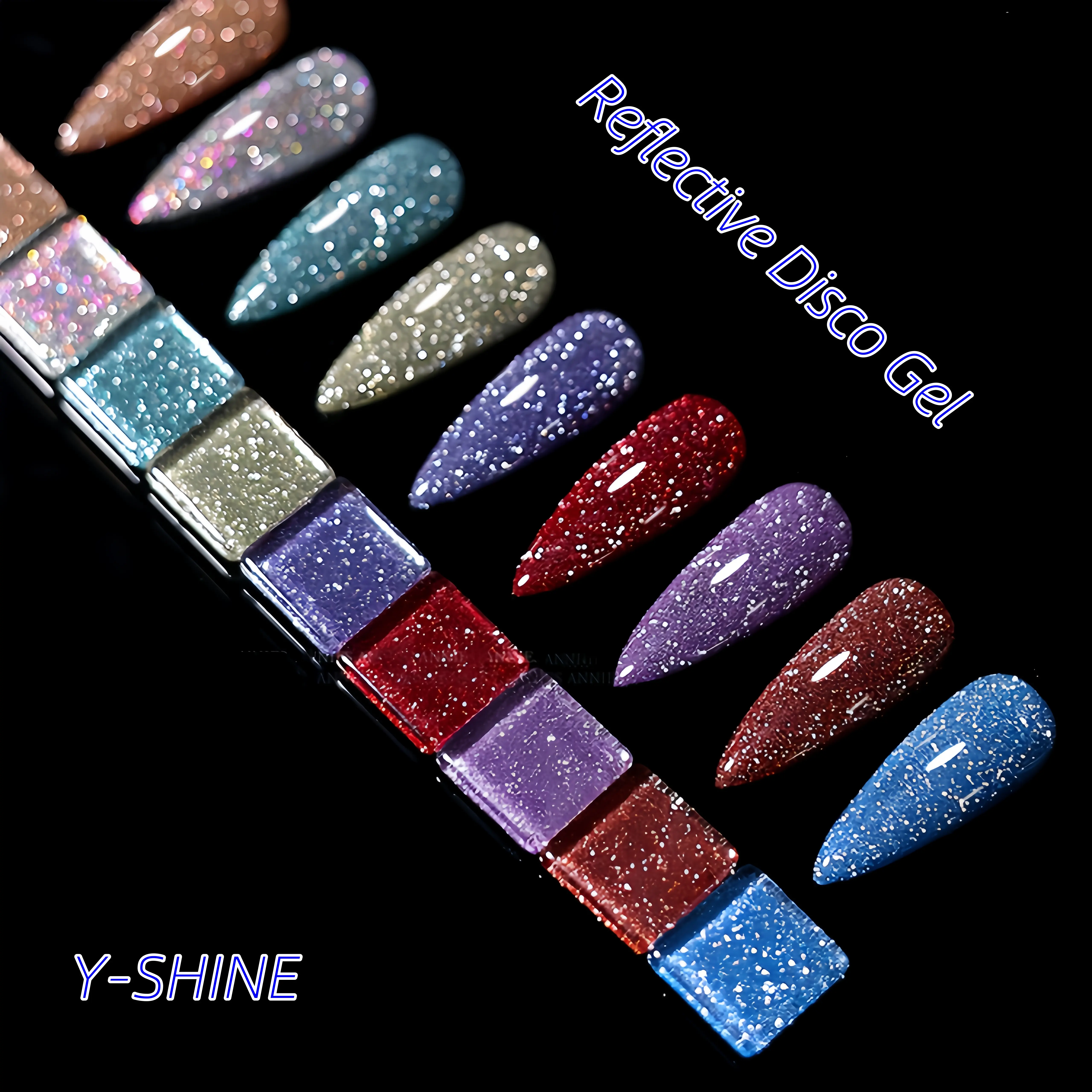 Vernis à ongles en gel coloré, produit de manucure avec effet de lumière néon, couleur arc-en-ciel, paillettes, diamants, scintillant, ml