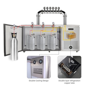 Equipo Comercial para Bebidas, Dispensador de Cerveza con 6 Grifos, Enfriador de Barriles, Dispensador de Cerveza Kegerator F98S0326-6 de Acero Inoxidable - Product Image 2