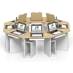 Mobili per la scuola comodo telaio in metallo singolo studente capovolgere il <span class=keywords><strong>tavolo</strong></span> del Computer per sala Computer - Product Image 3